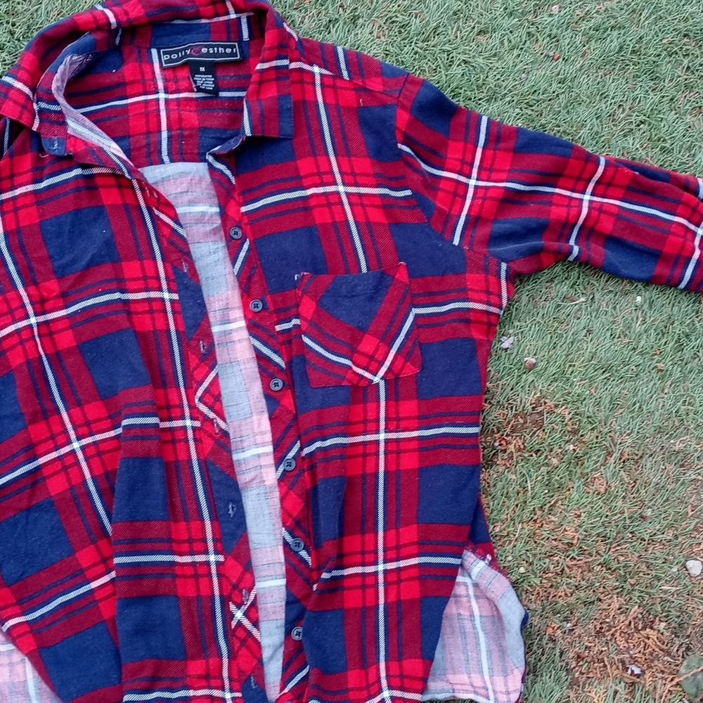 classing red and blue flannel